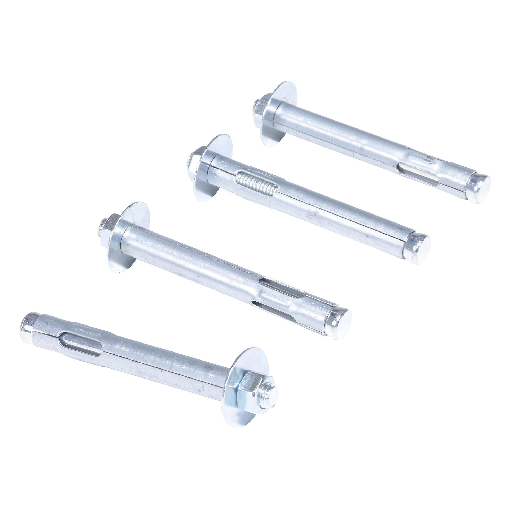 Vestil Steel Concrete Anchor Bolts - 0.5in. x 4in., Zinc Plated, 12 Pcs, Model# AS-124-4PK